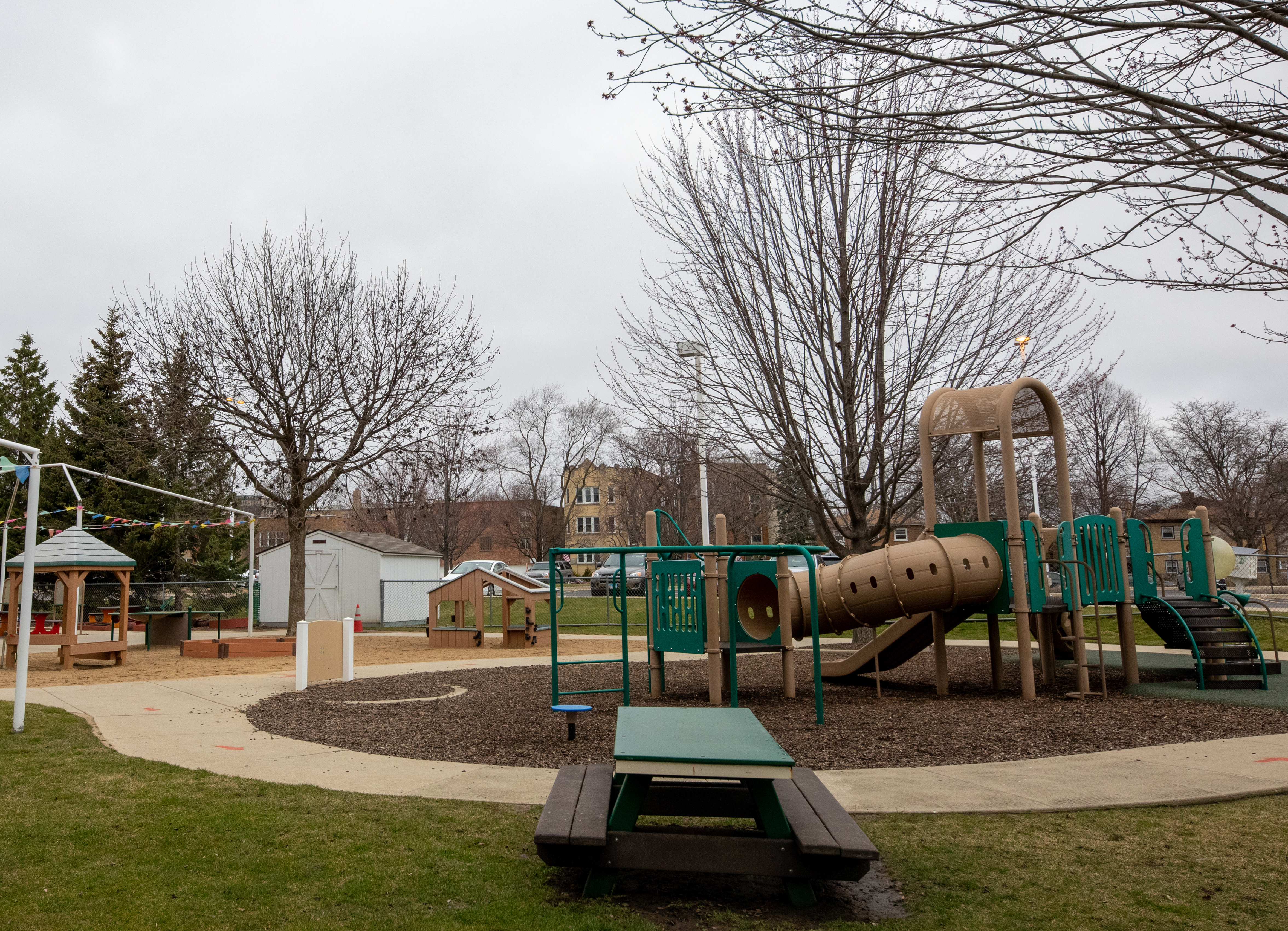 A child's playground at Oakton College's Skokie campus
